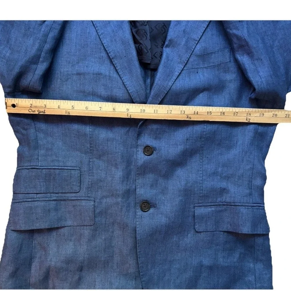 Banana Republic Navy Blue Linen-Blend Sport Coat